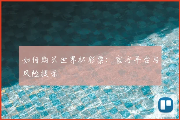 如何购买世界杯彩票：官方平台与风险提示